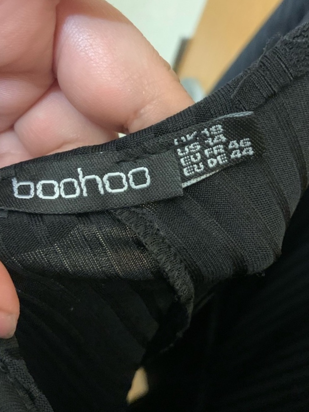 Boohoo Black Ribbed Drawstring Romper - Picture 3 of 3